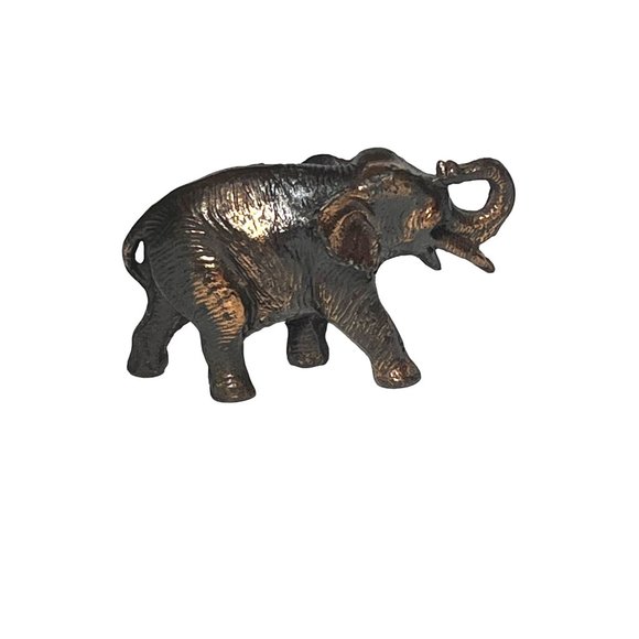 Vintage Bronze/Copper Tiny Elephant Figurine - Picture 3 of 7